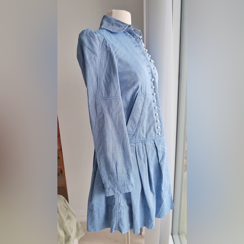 See by Chloé Military-Inspired Denim Dress Coat – Size 2 / EU 38 - Picture 7 of 12